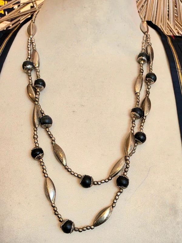 Vintage 70s Long Double chain Flapper Style Necklace