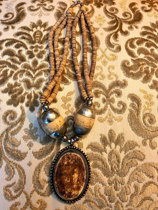 Vintage 80's Wooden Necklace