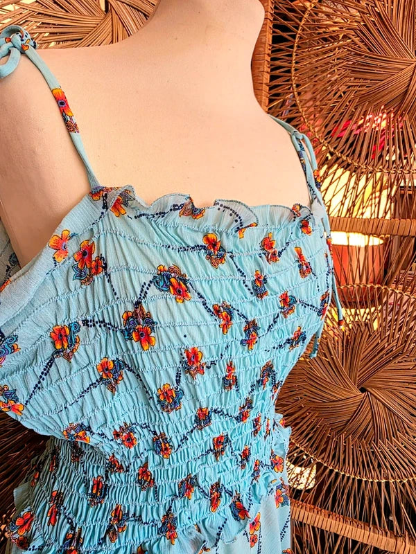 Vintage 70's Smocked Sundress