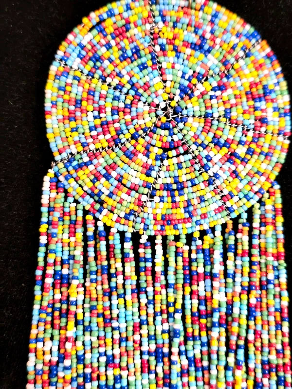 Brand New Beaded Fringe Pendant Necklace