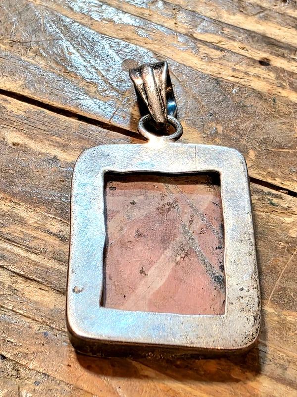 Vintage Silver Red Jasper Pendant