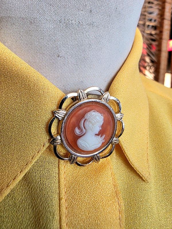 Vintage Cameo Scarf Clip