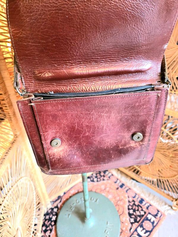 Vintage 80's Leather Shoulder Bag