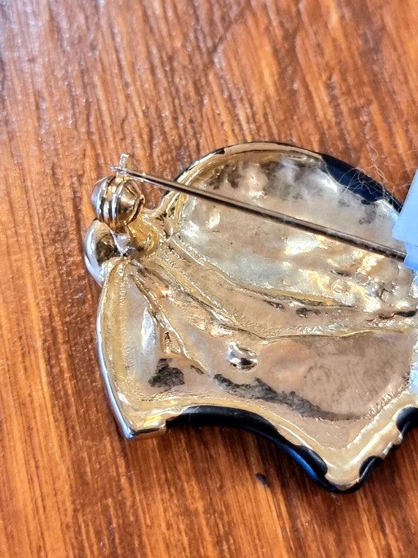 Vintage 80s Ladies Head Brooch
