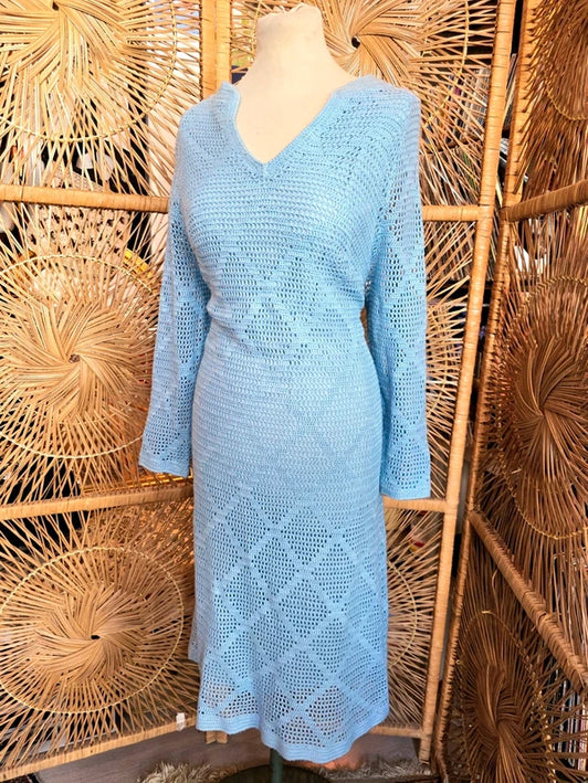 Vintage 70's Crochet Midi Dress