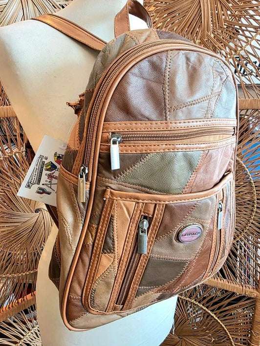80s L.B Bags Leather Patchwork Backpack