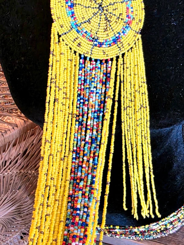 Brand New Beaded Fringe Pendant Necklace