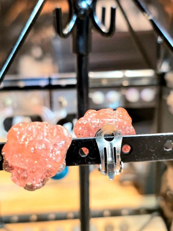 Vintage 80's Faux Stone Clip-On Earrings