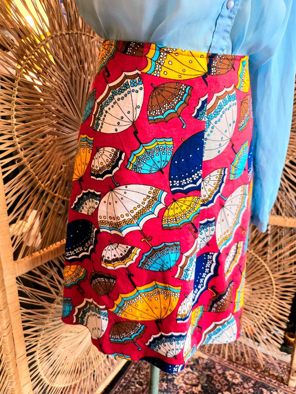 Vintage 80's Umbrella Upcycled Skirt
