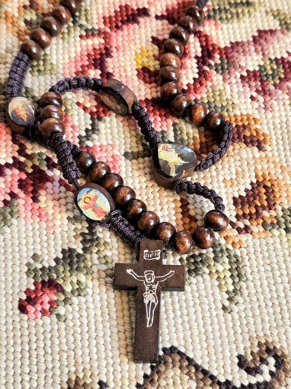 Vintage Catholic Wooden Rosary