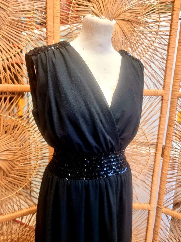 Vintage 80s Crossover Maxi Dress