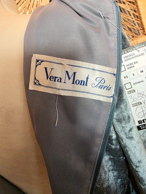 Vintage 70s /80s Vera Mont Velvet Style Maxi Dress