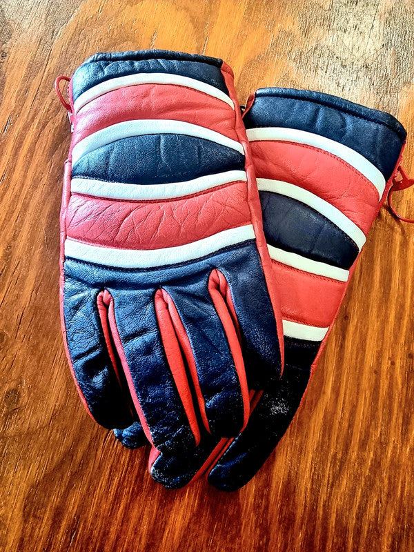Vintage 80's Leather Ski Gloves