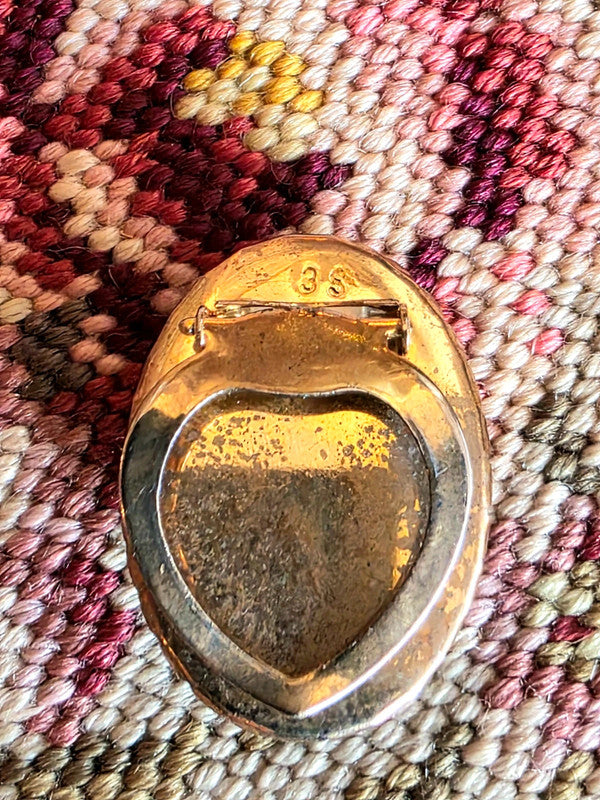 Vintage 30's Carved Cameo Scarf Clip