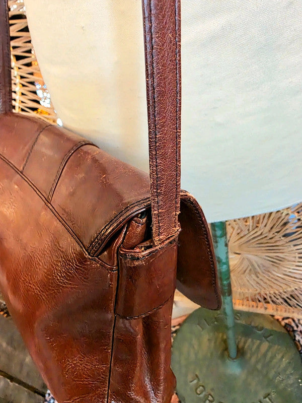 Vintage 80s Leather Shoulder Bag