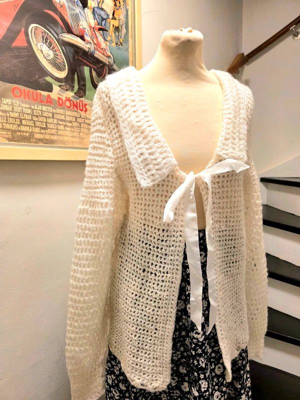 Vintage 70's Handmade Crochet Cardigan