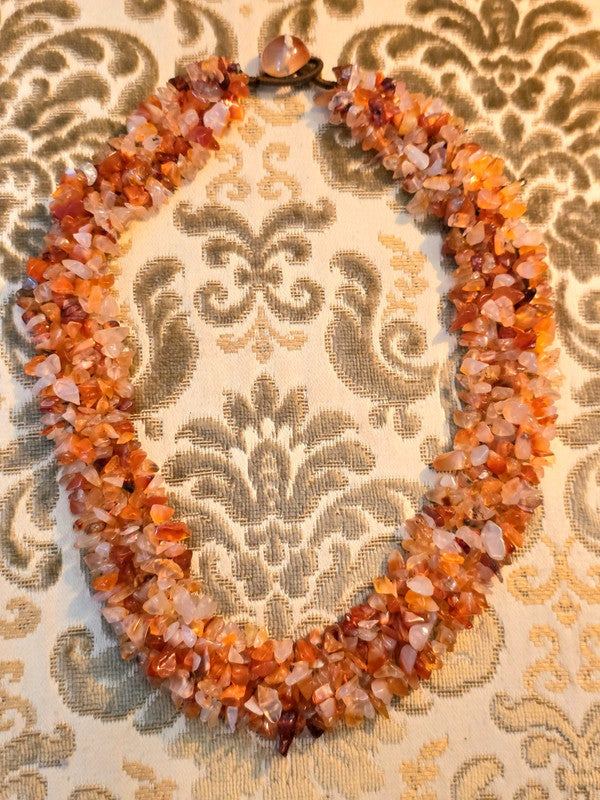 Vintage Carnelian Chip Necklace