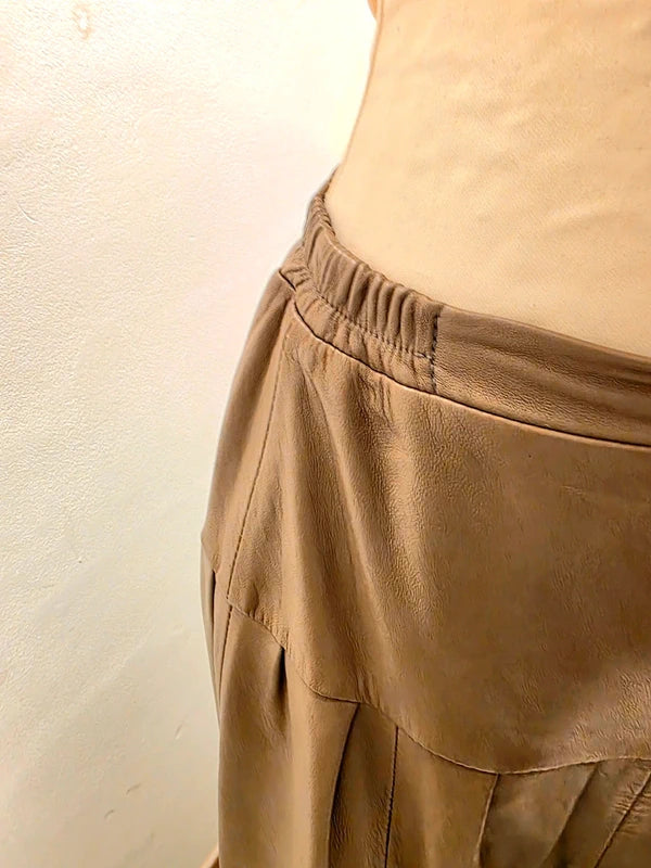Vintage 1980's Leather Pleated Skirt