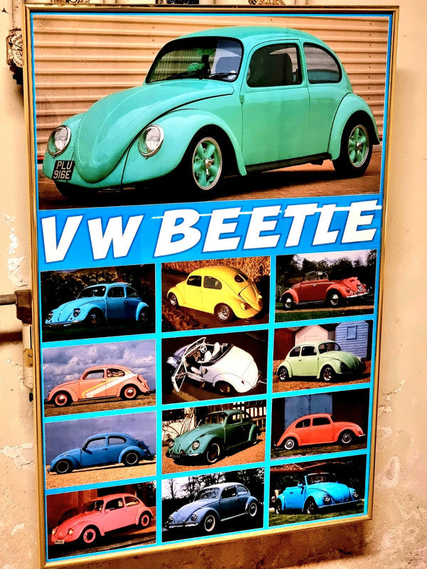 Vintage 90's VW Beetle Frame Poster