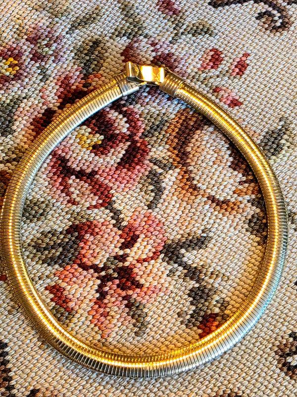 Vintage Gold-Plated Omega Style Necklace