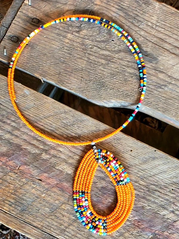 Brand New Beaded Pendant Necklace