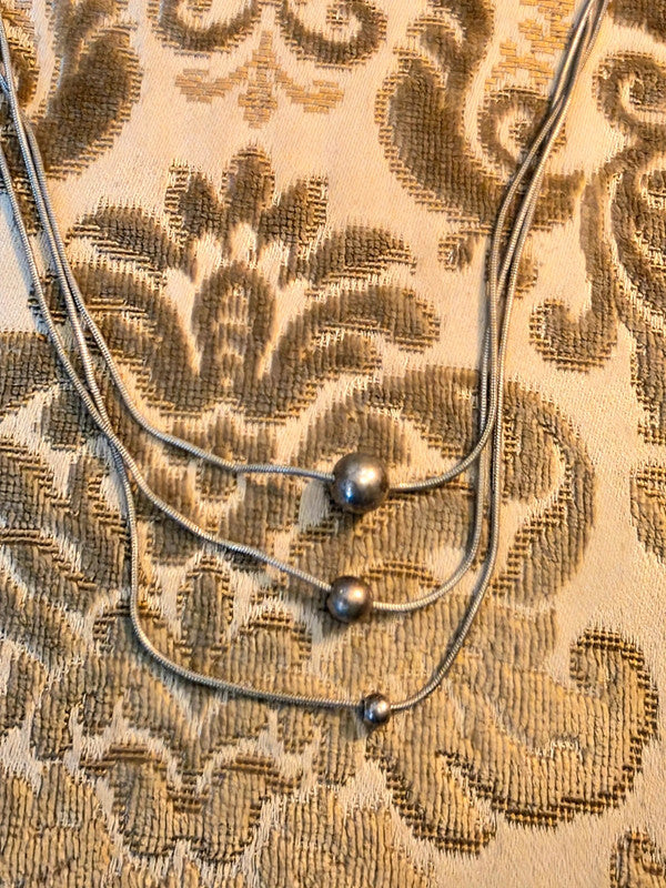 Vintage 80's Layered Silver Necklace