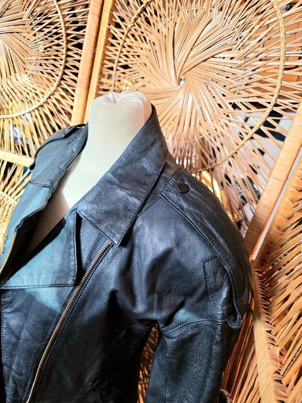 Vintage 80's Teen Club Leather Coat