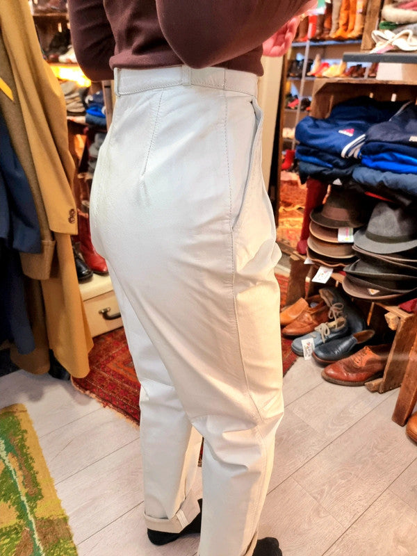 Vintage 80's Leather High Waisted Trousers