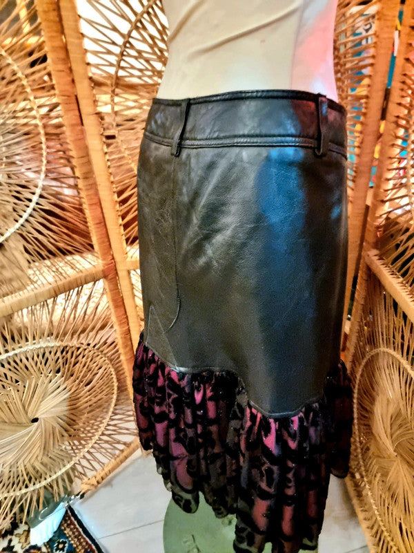 Vintage 80's Faux Leather Skirt