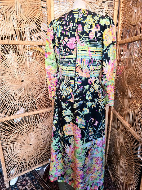 Vintage 70s Geometric Maxi Dress