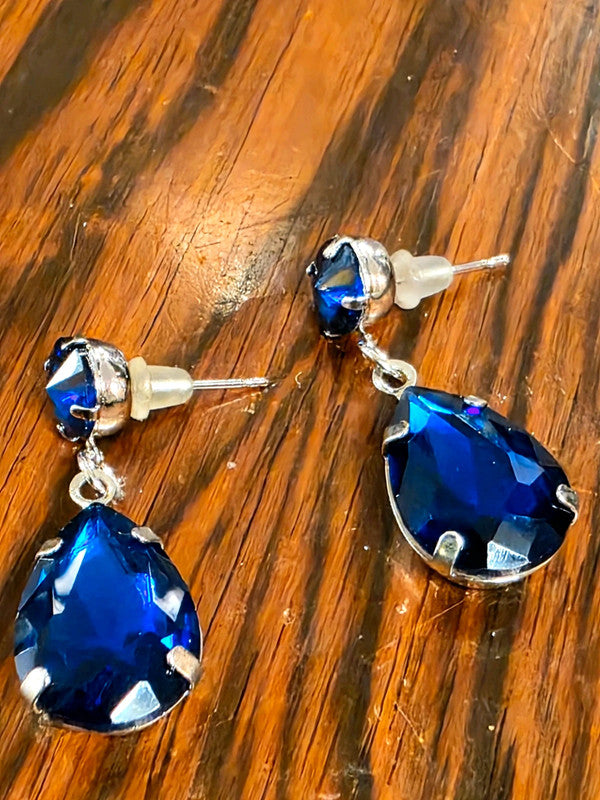 Retro Brand New Royal Blue Drop Earrings