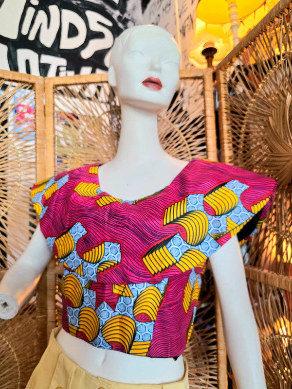 Vintage Vilsco Ankara Print Crop Top