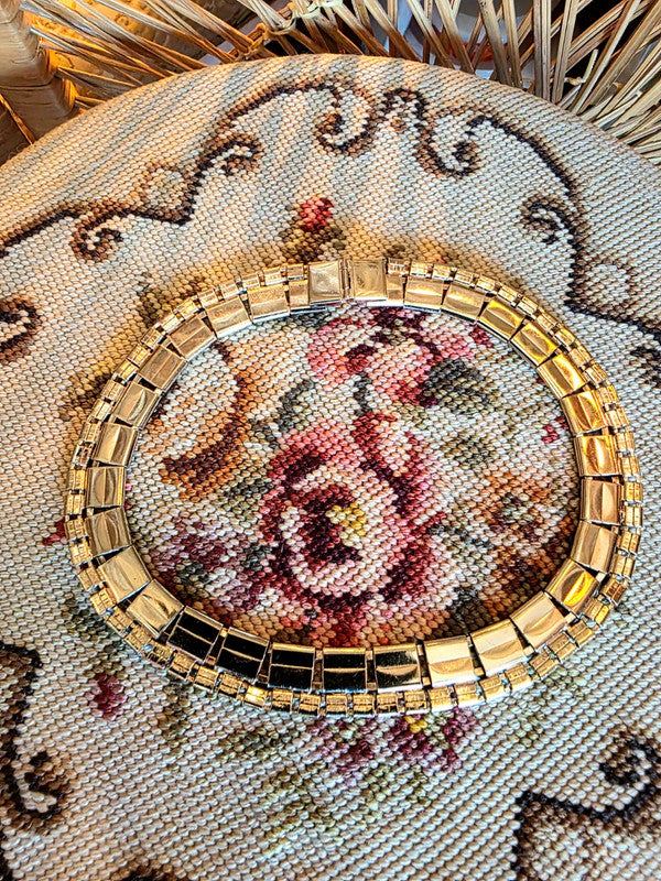 Vintage 80s square link necklace