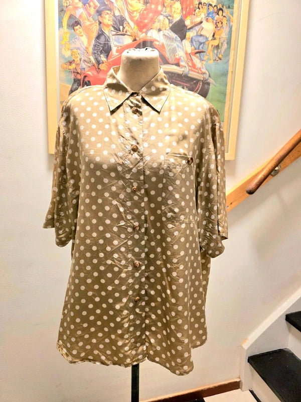 Vintage 80's Classics Silk Polka Dots Shirt