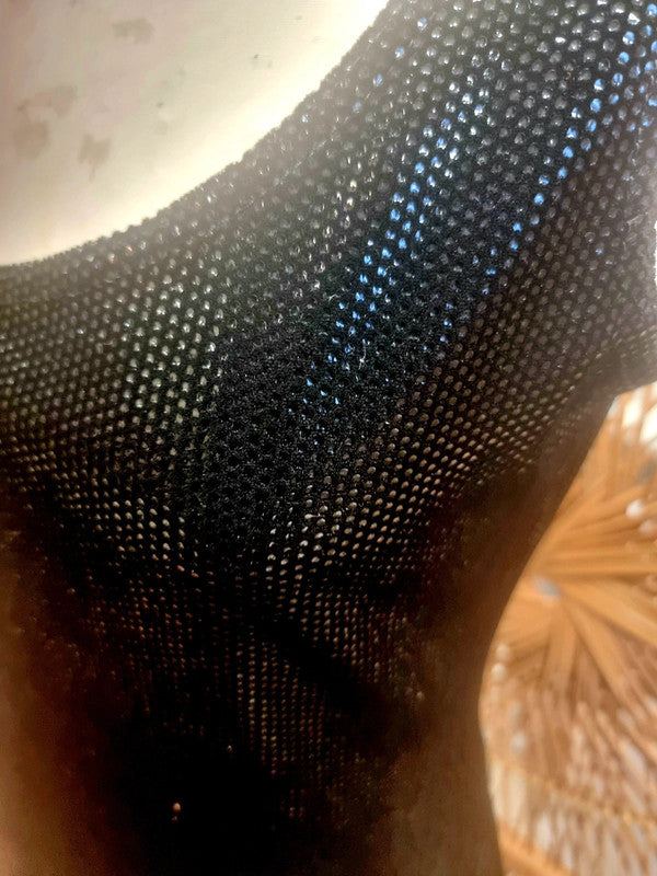 Vintage 80s Bandolera Glitter Skater Dress