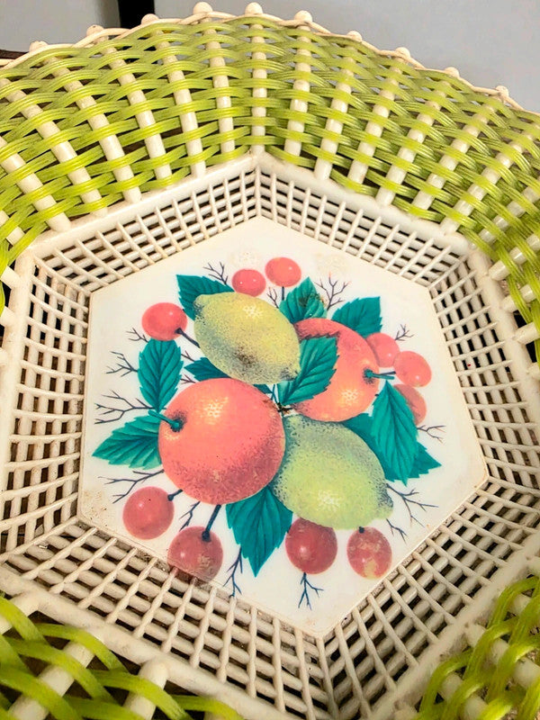 Vintage 60s Woven Fruit Basket