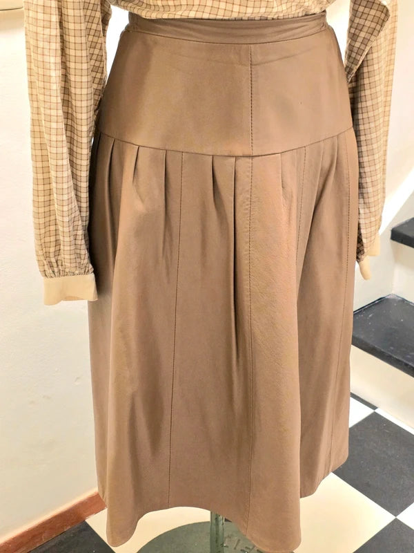 Vintage 1980's Leather Pleated Skirt