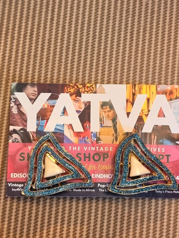 Retro Triangle Clip on Earrings