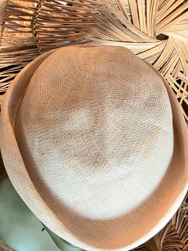 Vintage 50's/60's Natural Straw Pillbox Hat