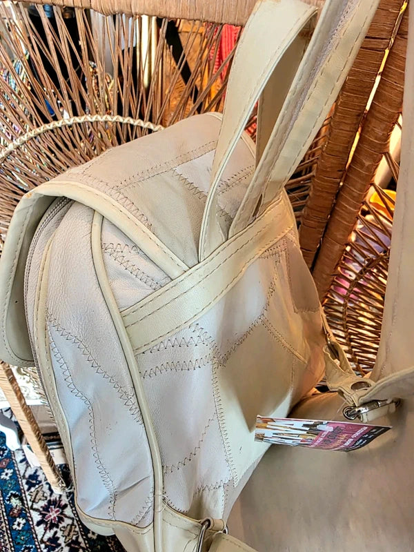 80s Deadstock Leather Patchwork Backpack