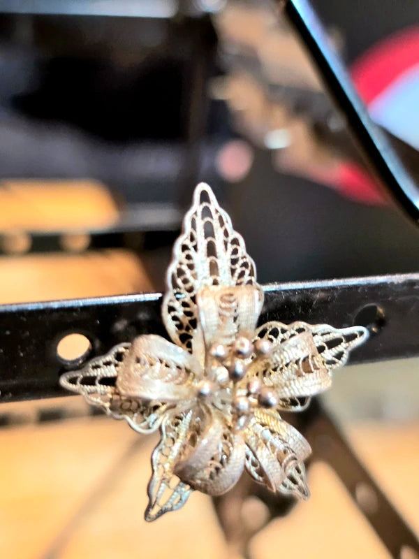 Vintage 60's Silver Filigree Clip-On Earring