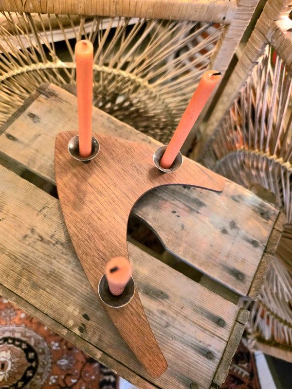 Vintage Wooden Candle Holder
