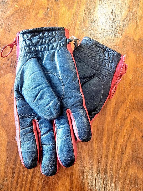 Vintage 80's Leather Ski Gloves