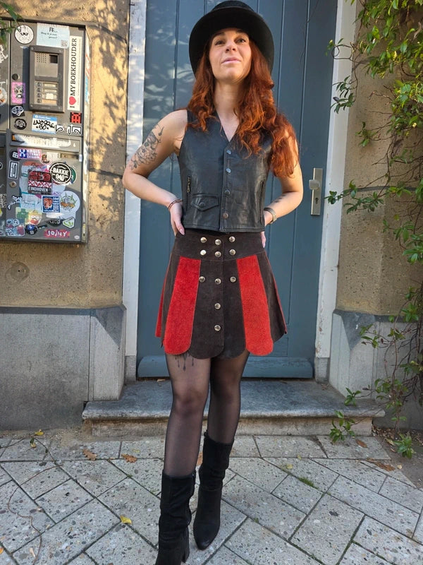 Vintage 80's / 90's Leather Crop Waistcoat