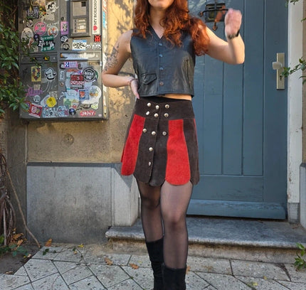 Vintage 60's / 70's Suede Patchwork Skirt