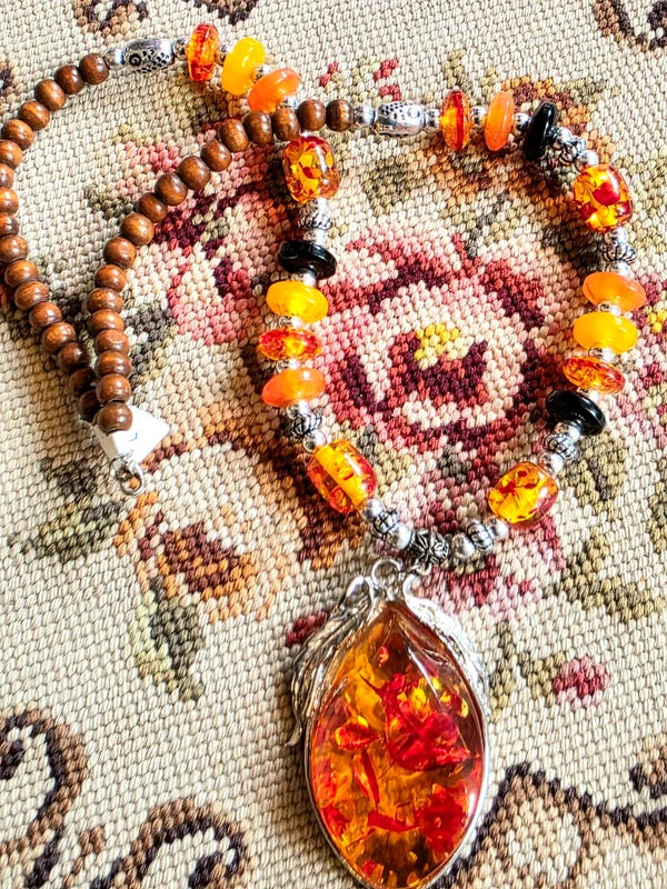 Vintage 70's Amber Necklace