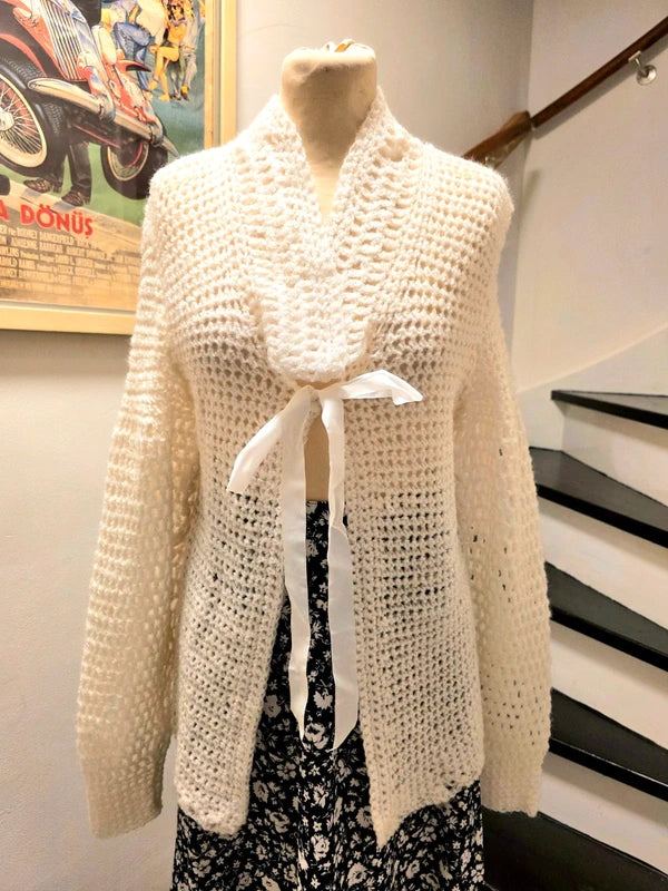 Vintage 70's Handmade Crochet Cardigan