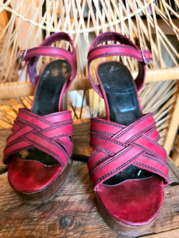 Vintage 70's Sandal Heels Shoes