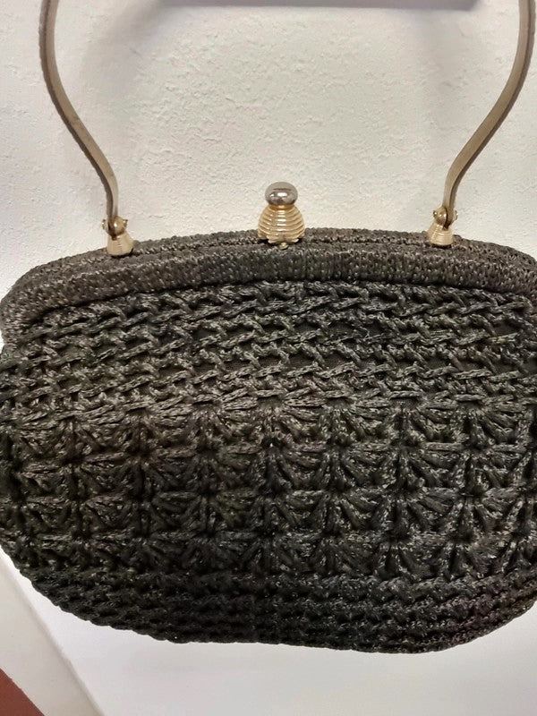 Vintage 1960's Sisal Crochet Handbag