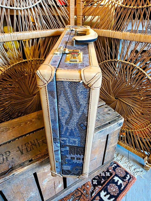 Vintage 80's Rodelle Aztec Tapestry Suitcase